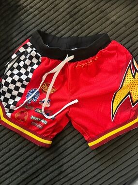 Kids Red lightning McQueen basketball shorts  - SAV brand size youth m 7/8